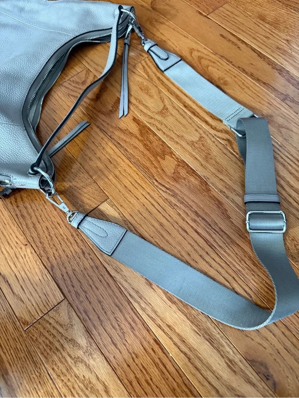 DKNY Taupe Leather Hobo Bag